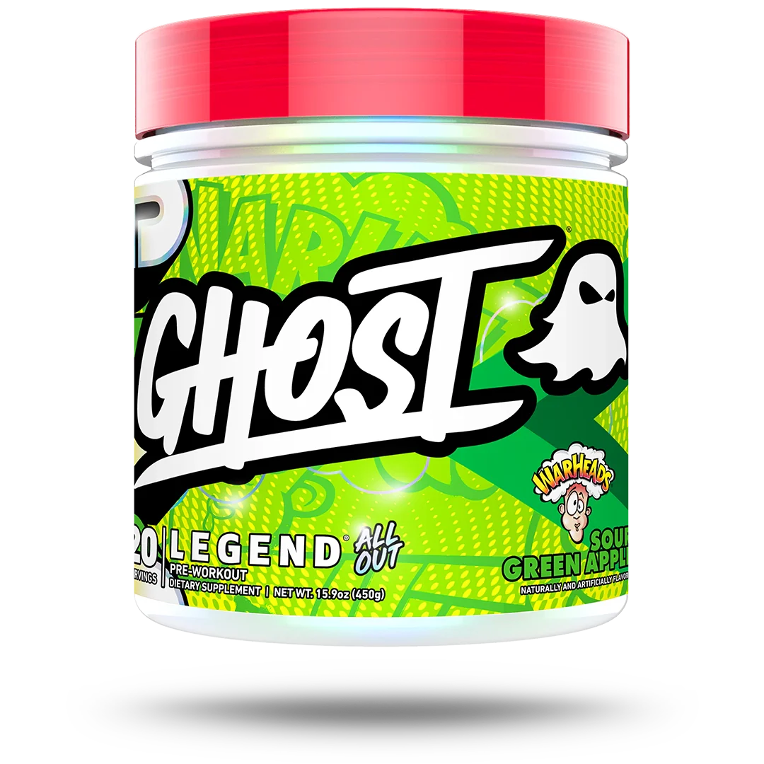 Ghost Legend All Out V2, Warheads Sour Green Apple powder