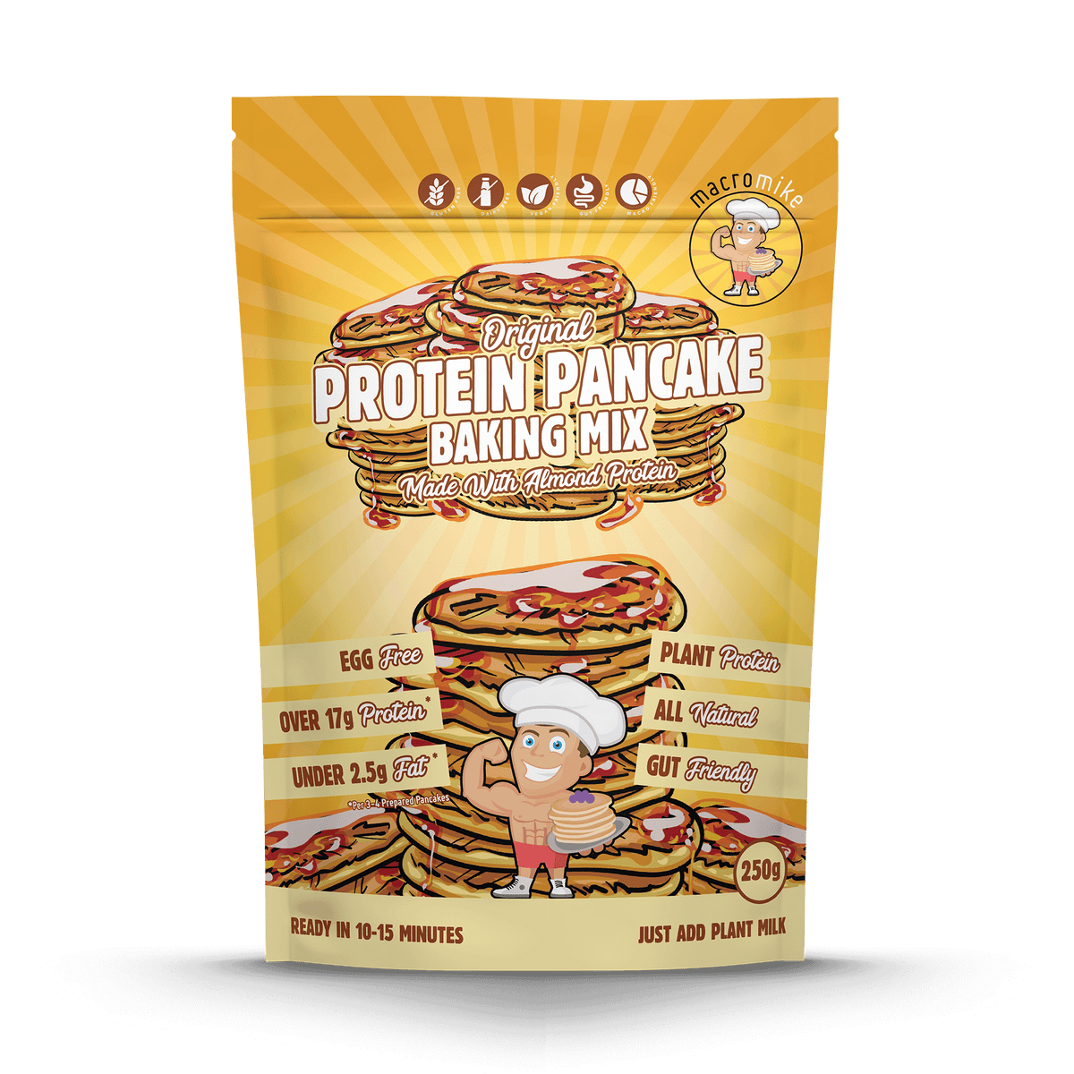Macro Mike Baking Mix Original Pancake 250g front of pack