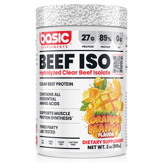 Basic Supplements Beef Isolate, Tropical Orange Mango