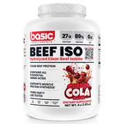 Basic Supplements Beef Isolate whey protein powder, Cherry Cola, 1.81kg, NZ Supps