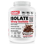 Basic Supplements Isolate whey protein powder, Chocolate, 2.27kg, NZ Supps