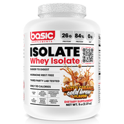 Basic Supplements Isolate whey protein powder, Caramel Cold Brew, 2.27kg, NZ Supps