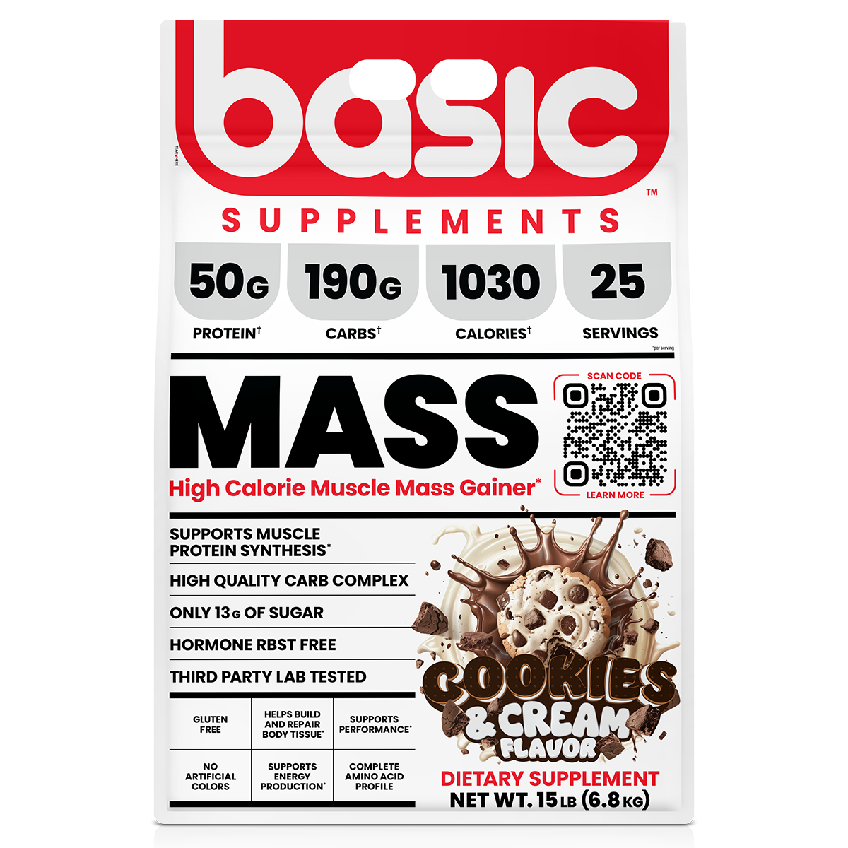 Basic Supplements Mass Gainer, Cookie N Cream powder