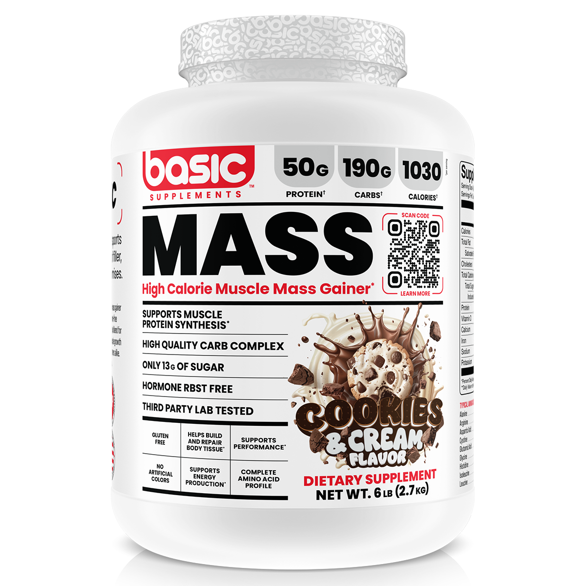 Basic Supplements Mass Gainer, Cookie N Cream powder