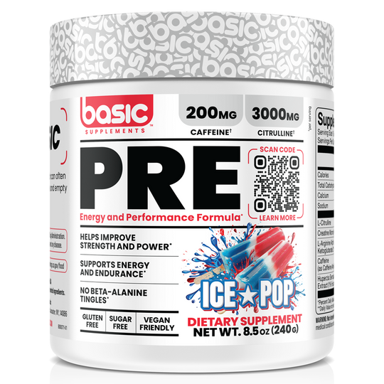 Basic Supplements Pre, Ice Pop powder