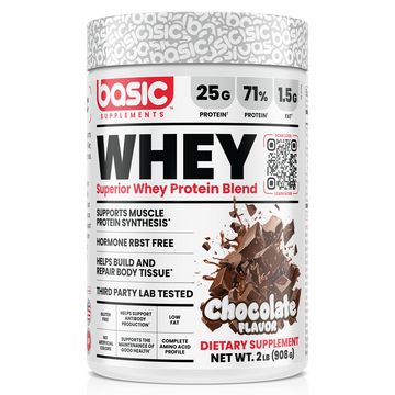 Basic Supplements Whey 2lb, Chocolate, 2lb 908g
