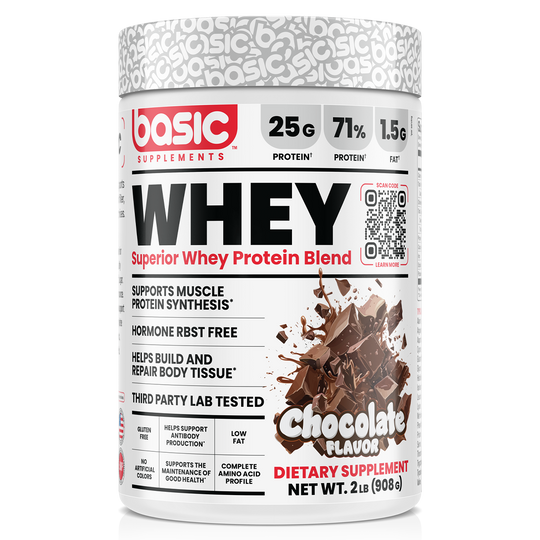 Basic Supplements Whey 2lb, Chocolate, 2lb 908g