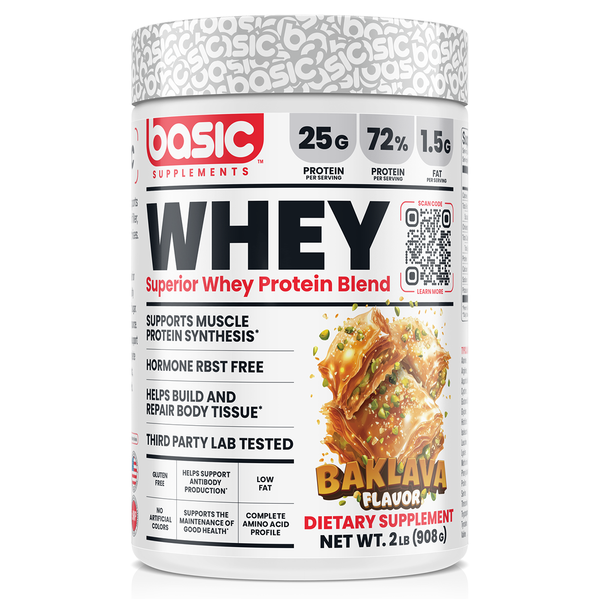 Basic Supplements Whey 2lb, Baklava New