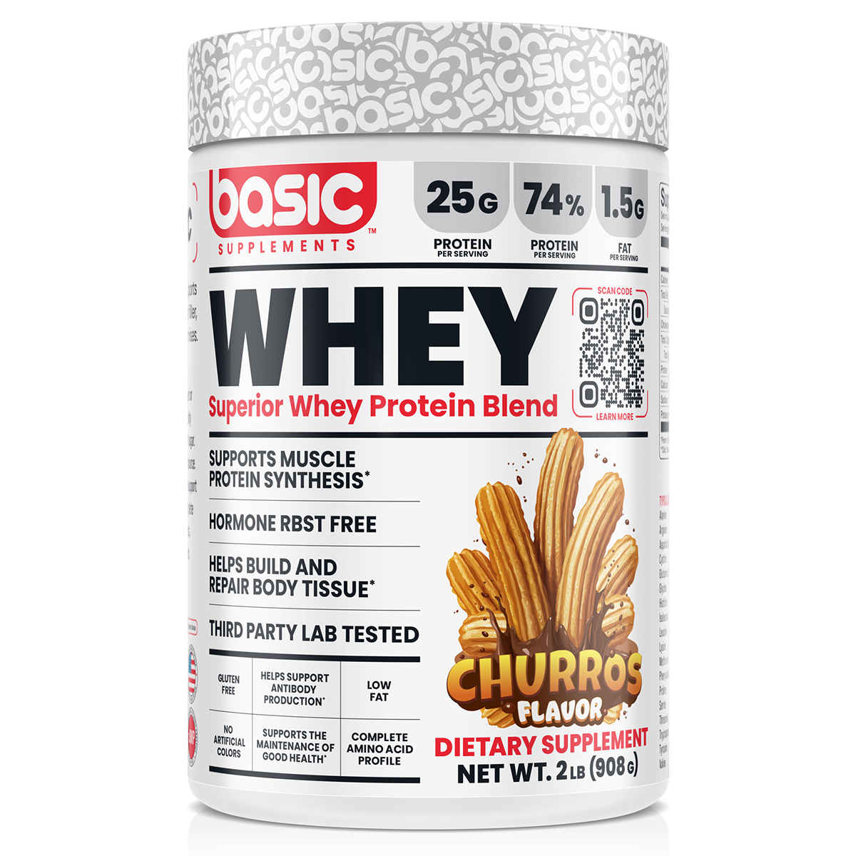 Basic Supplements Whey 2lb, Churros New