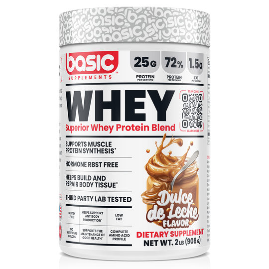 Basic Supplements Whey 2lb, Dulce De Leche New