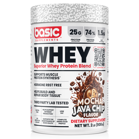 Basic Supplements Whey 2lb, Mocha Java Chip New