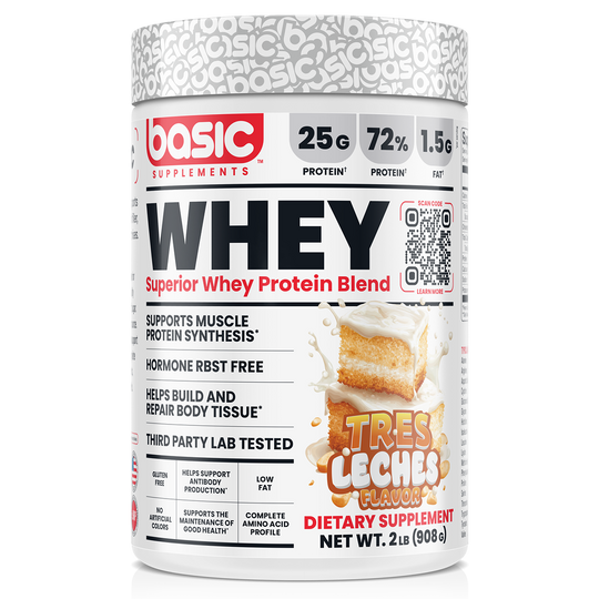 Basic Supplements Whey 2lb, Tres Leches New