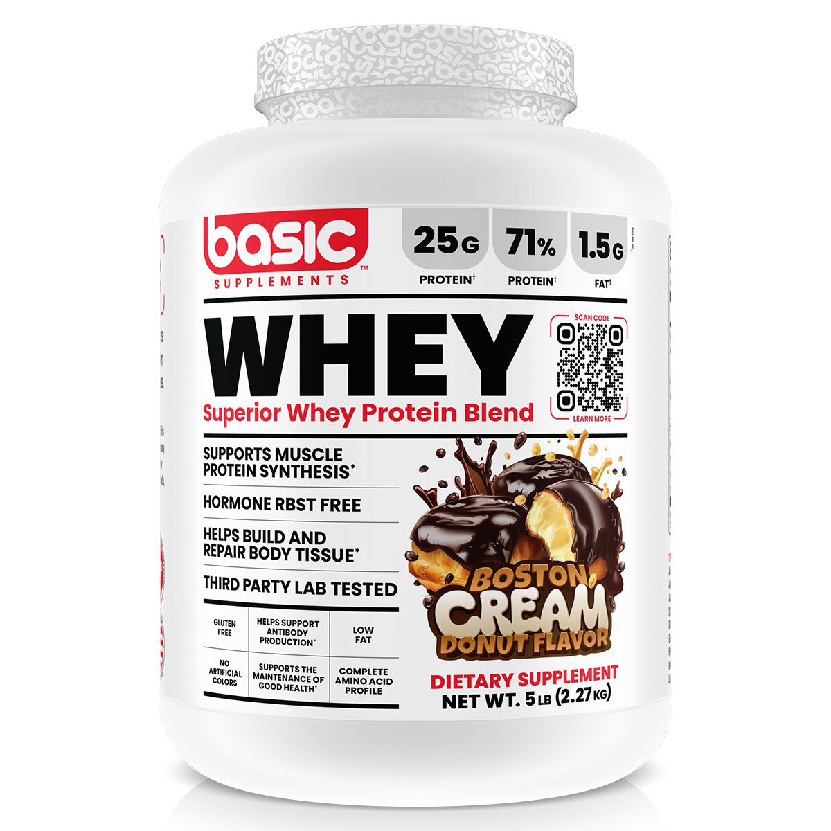 Basic Supplements Whey 2lb, Boston Cream Donut