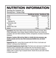Basic Supplements Whey 2lb Chocolate supplement facts and nutrition panel