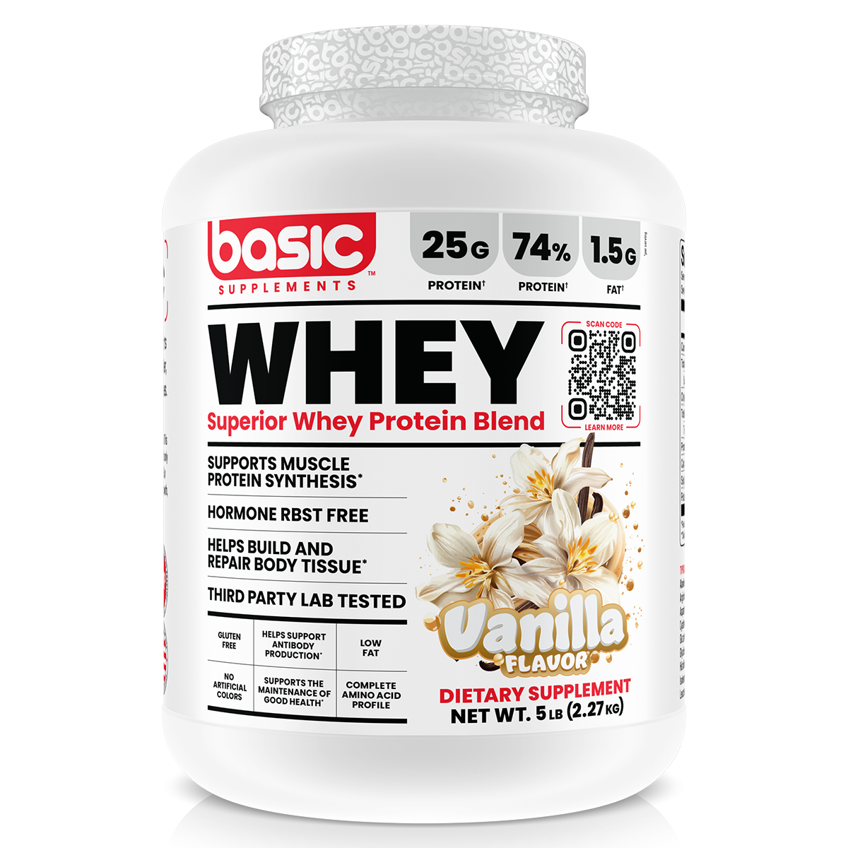 Basic Supplements Whey 2lb, Vanilla
