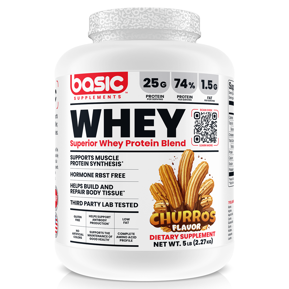 Basic Supplements Whey 2lb, Churros New