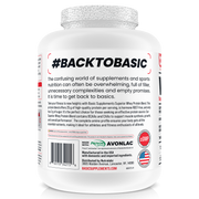 Basic Supplements Whey 2lb, Mango Cream New — side of pack