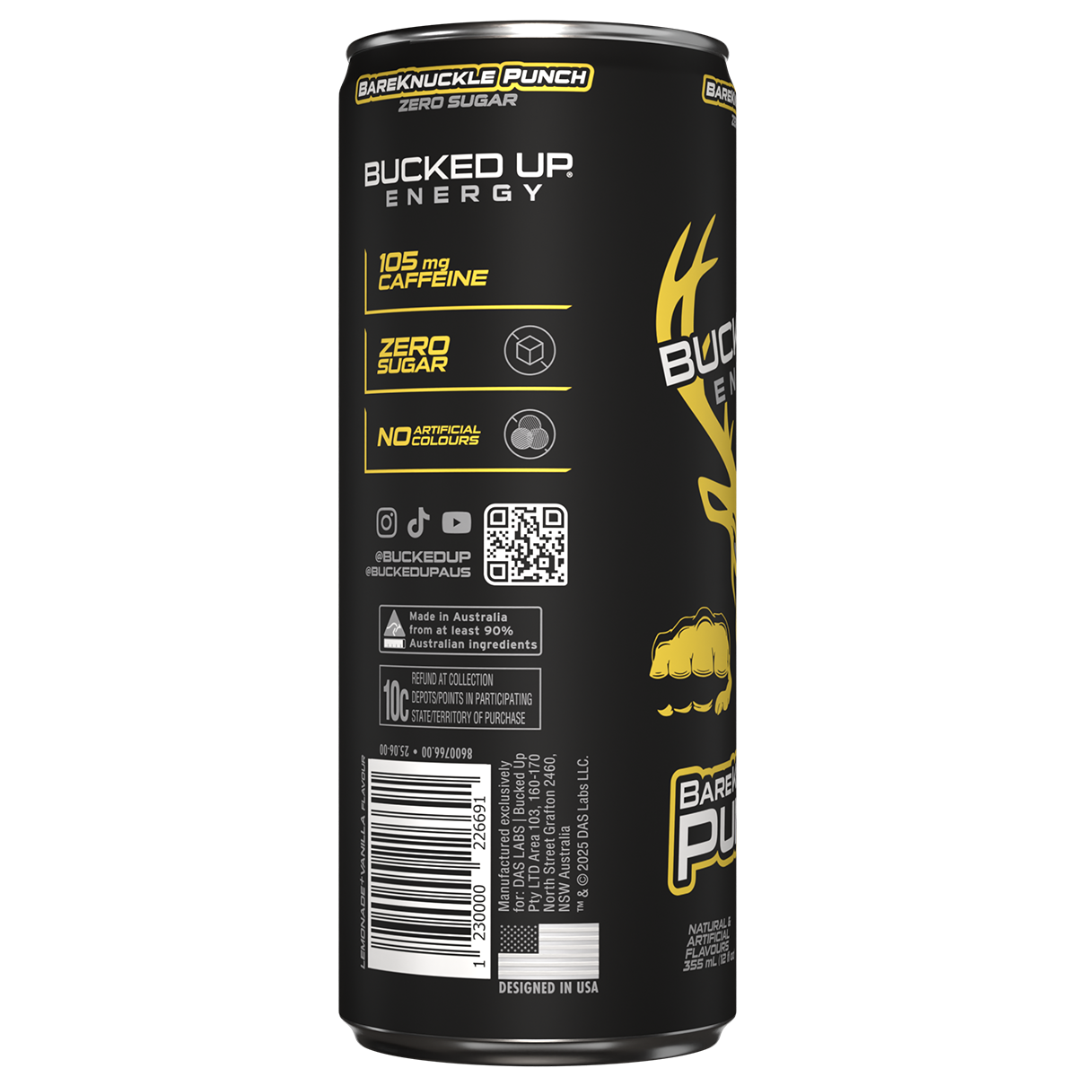 Bucked Up Energy, Bkfc Bare Knuckle Punch New — side of pack