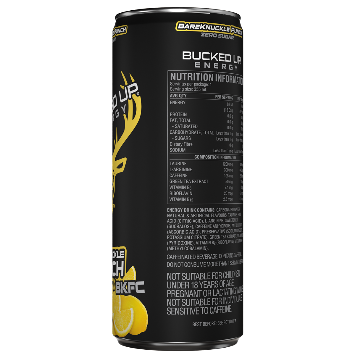 Bucked Up Bucked Up Energy bkfc bare knuckle punch new nutrition panel