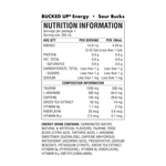 Bucked Up Energy Sour Bucks nutrition panel