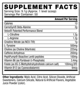 Cellucor Cellucor C4 Original grape nutrition panel