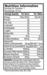 Cellucor Cellucor C4 Carbonated RTD frozen bombsicle nutrition panel