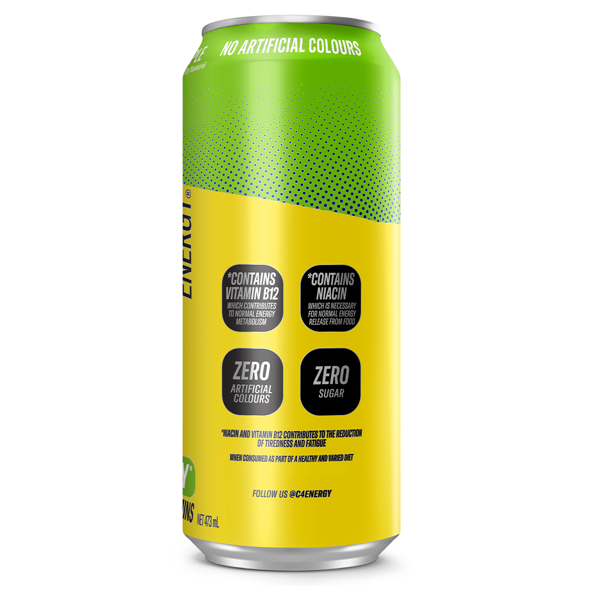 Cellucor C4 Carbonated RTD, Jolly Rancher Green Apple — side of pack
