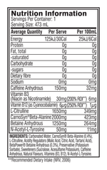 Cellucor Cellucor C4 Carbonated RTD purple frost nutrition panel