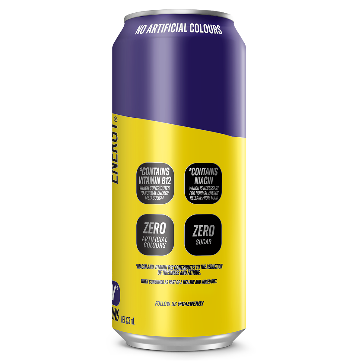 Cellucor C4 Carbonated RTD, Purple Frost — side of pack