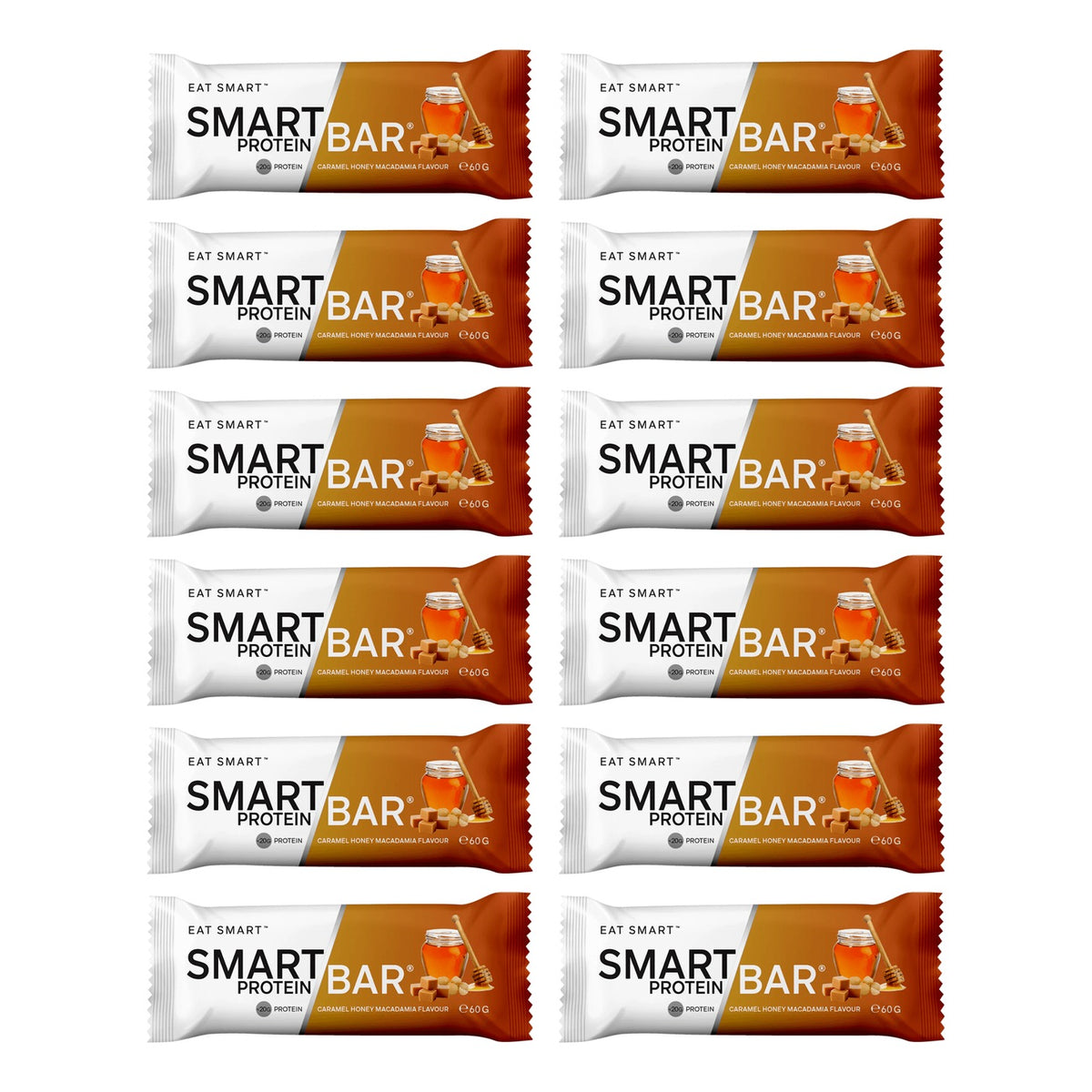 Smart Protein Bar 12-Pack Smart Bar - Caramel Honey Macadamia, 720g (12 Serves) - 12 pack