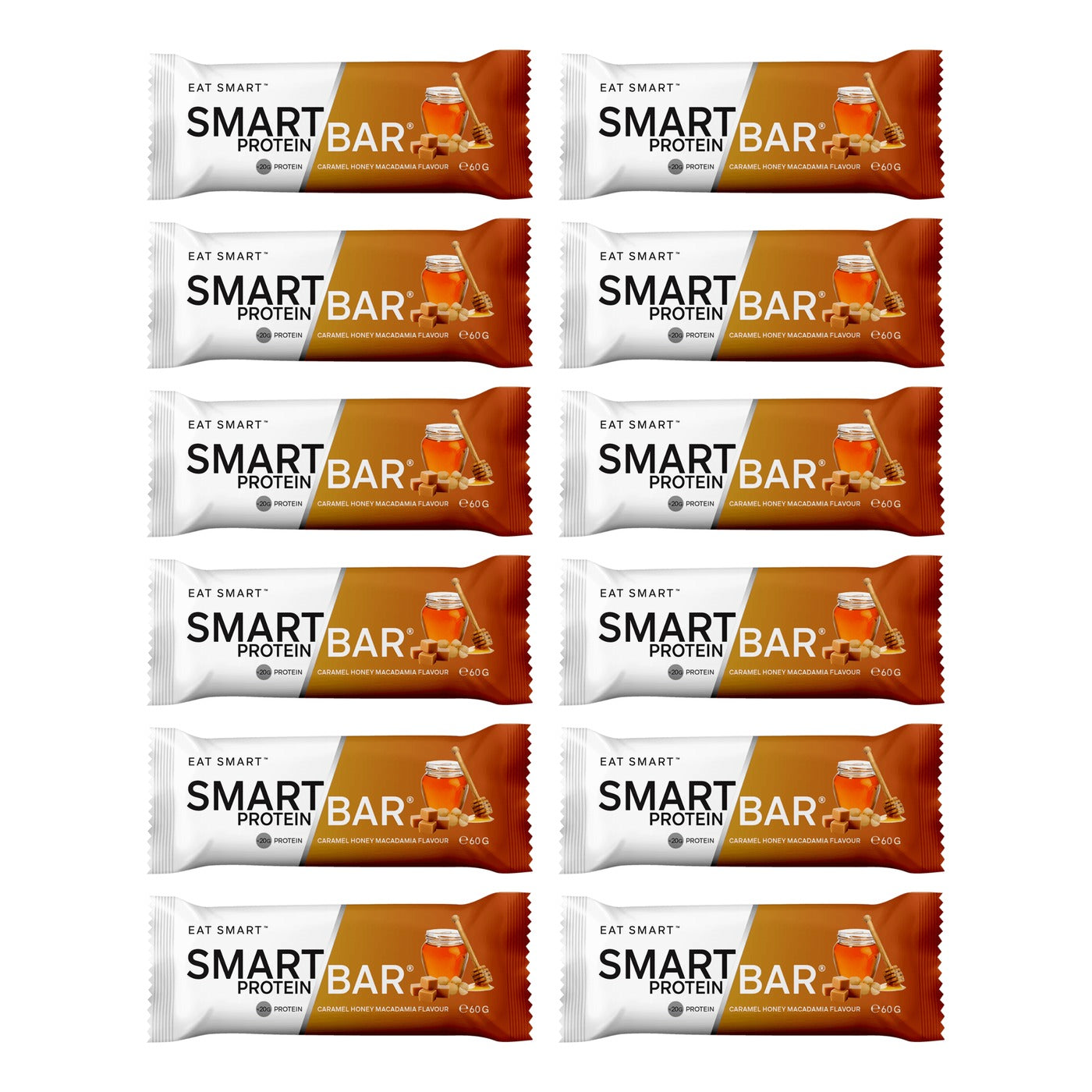 Smart Protein Bar 12-Pack Smart Bar - Caramel Honey Macadamia, 720g (12 Serves) - 12 pack