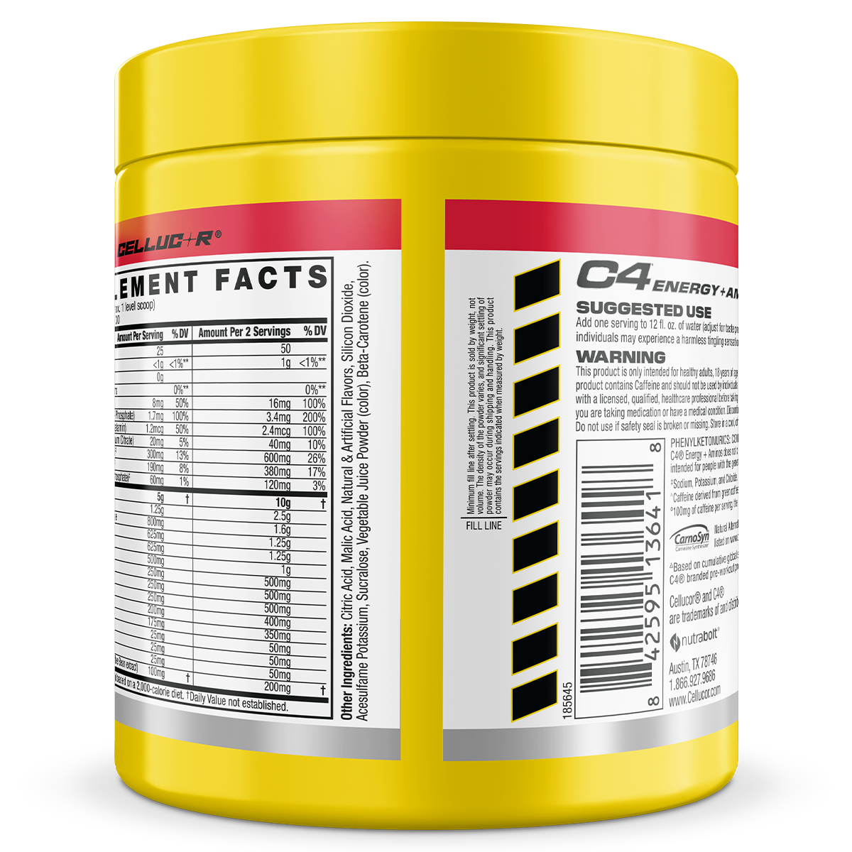 Cellucor C4 Energy + Amino — supplement facts panel