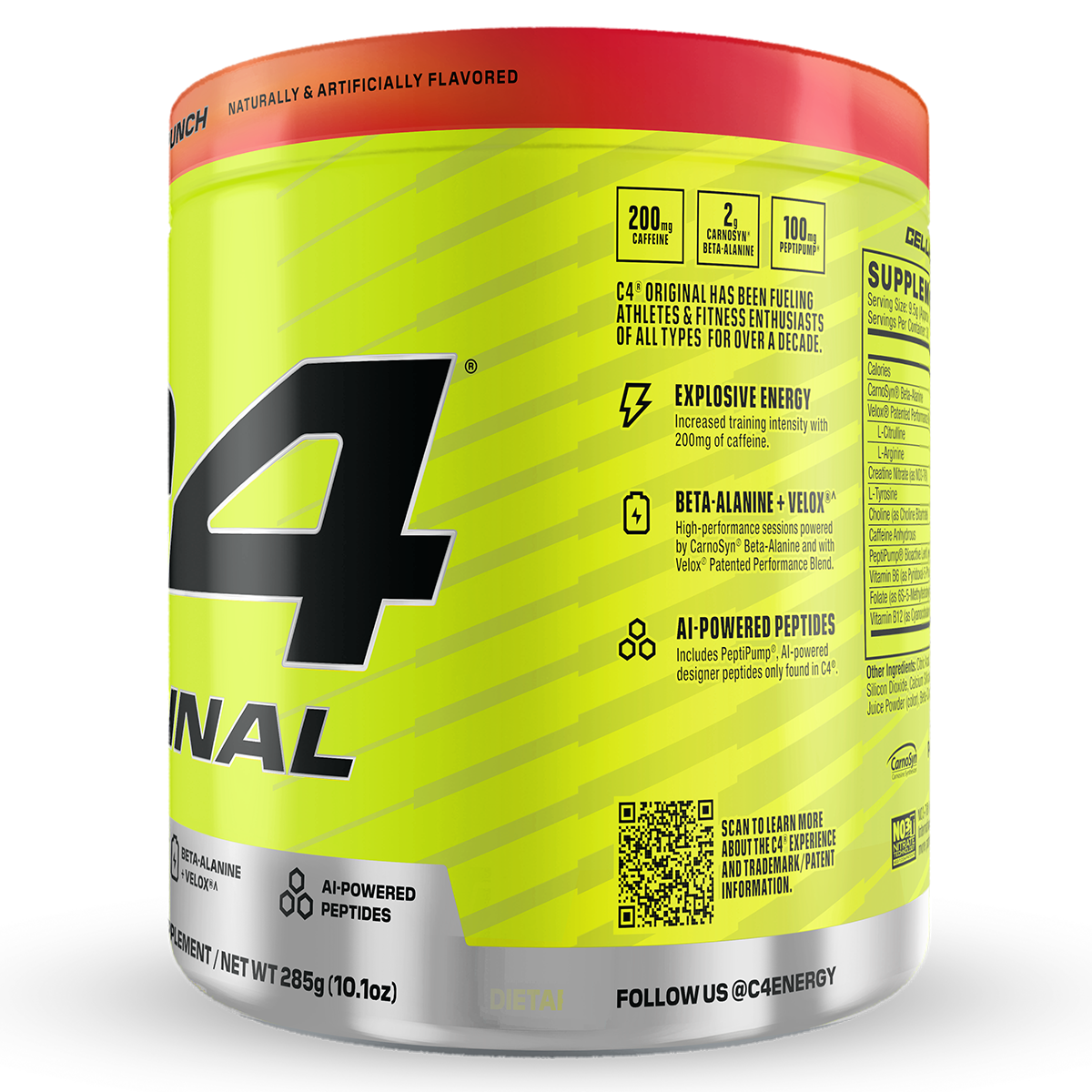 Cellucor C4 Original, Fruit Punch — side of pack