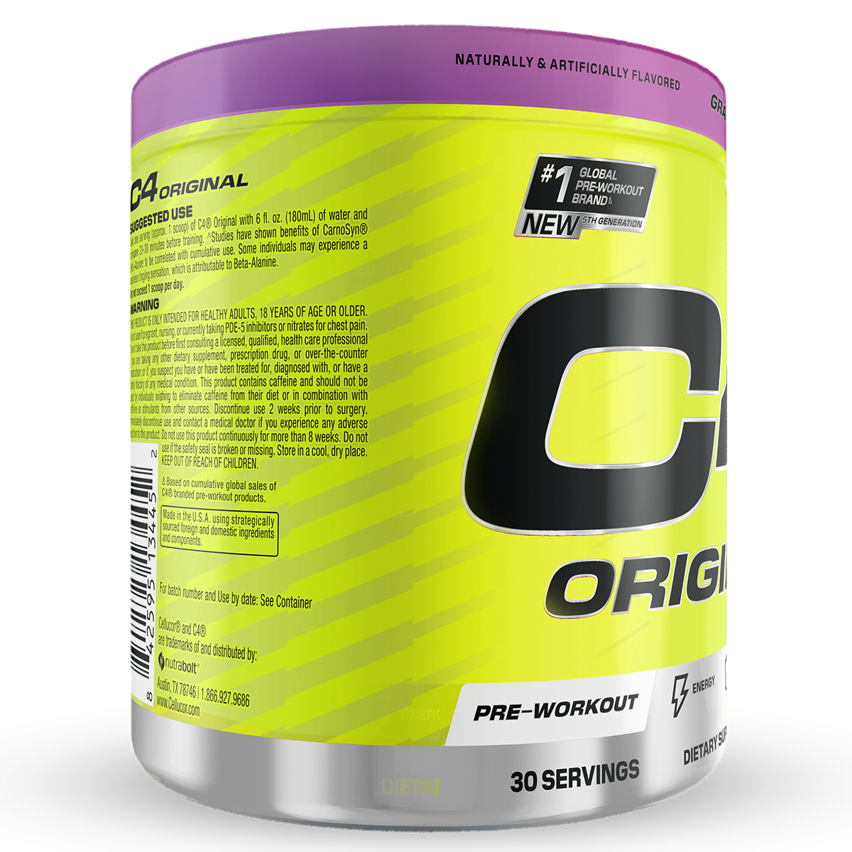 Cellucor C4 Original, Grape — side of pack