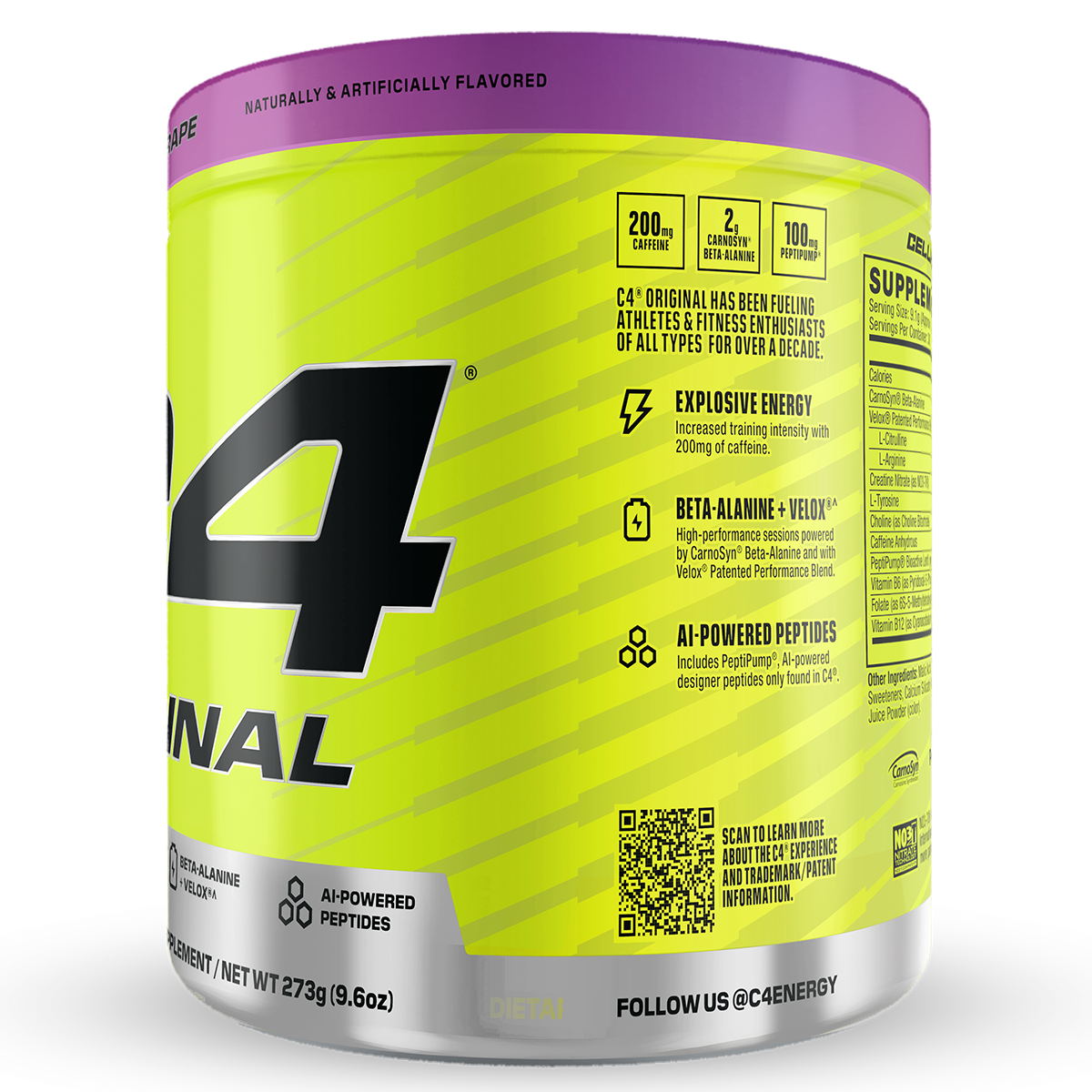 Cellucor C4 Original, Grape — side of pack