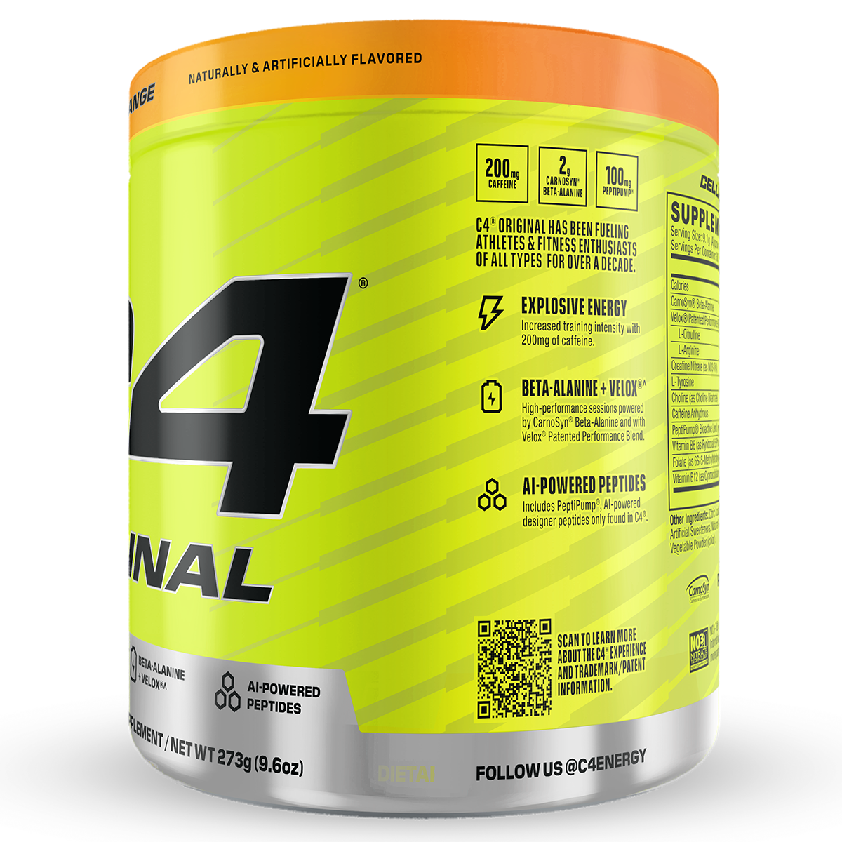 Cellucor C4 Original, Orange — side of pack