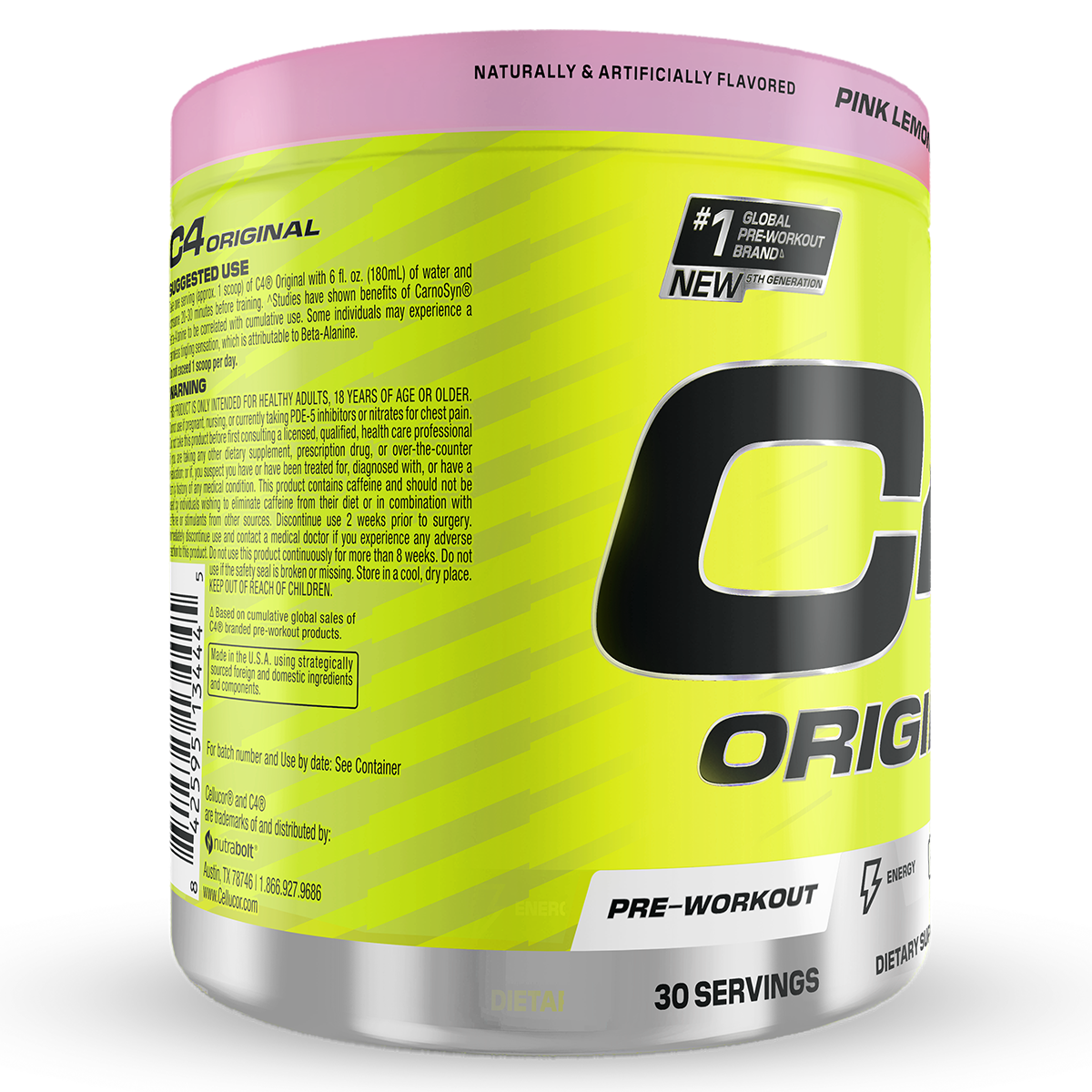 Cellucor C4 Original, Pink Lemonade — side of pack