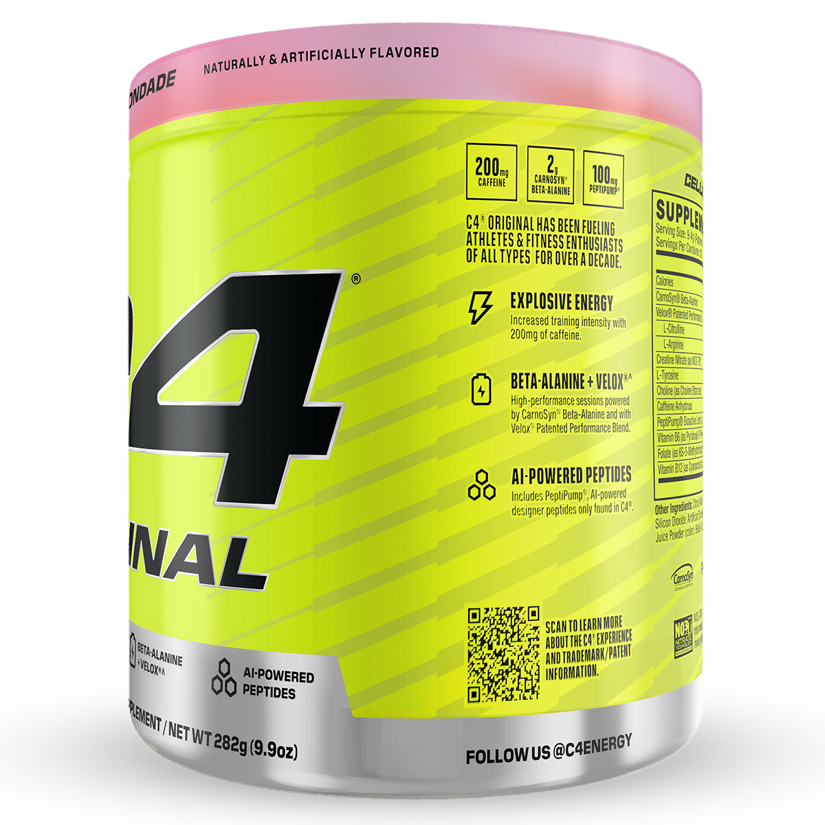 Cellucor C4 Original, Pink Lemonade — side of pack