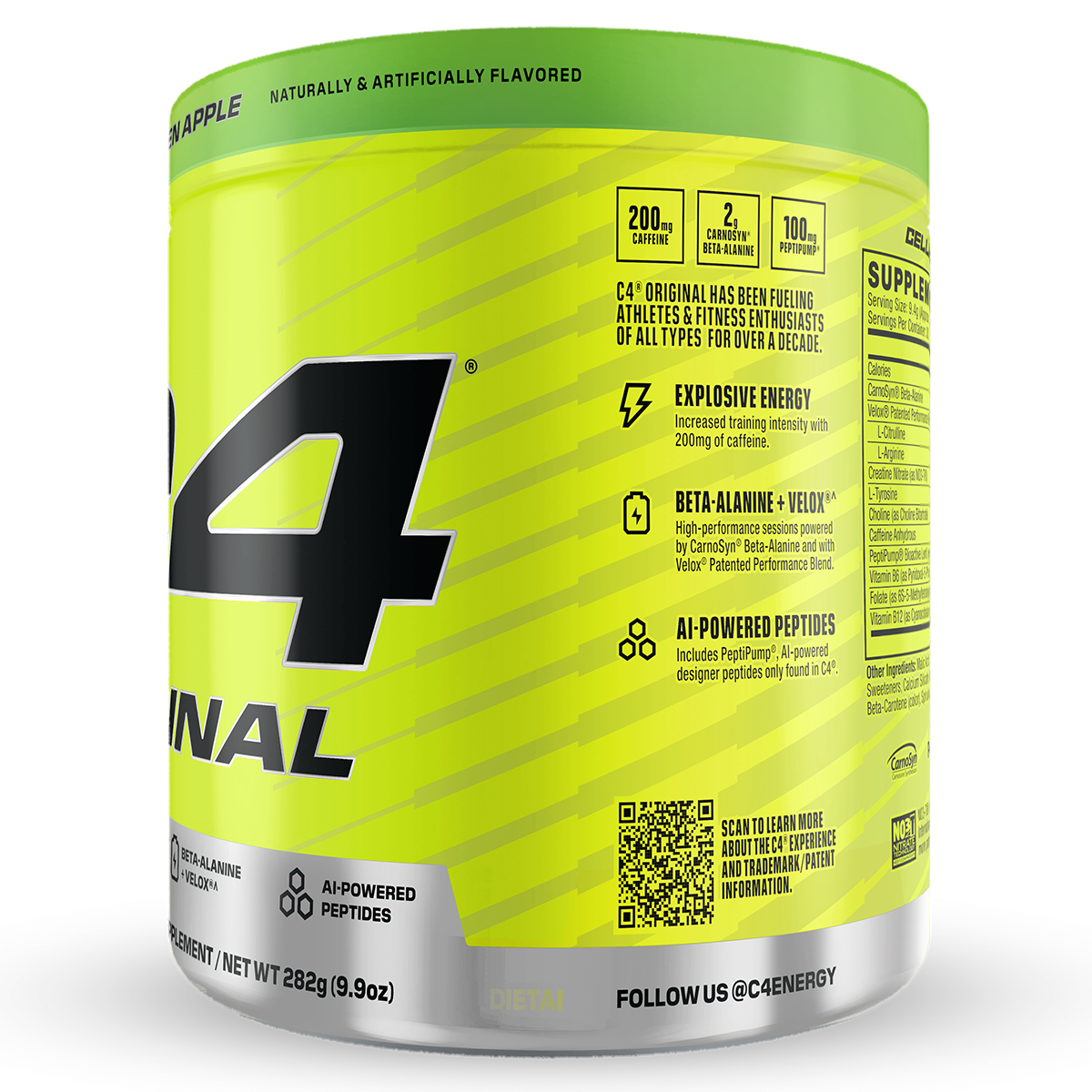 Cellucor C4 Original, Green Apple — side of pack