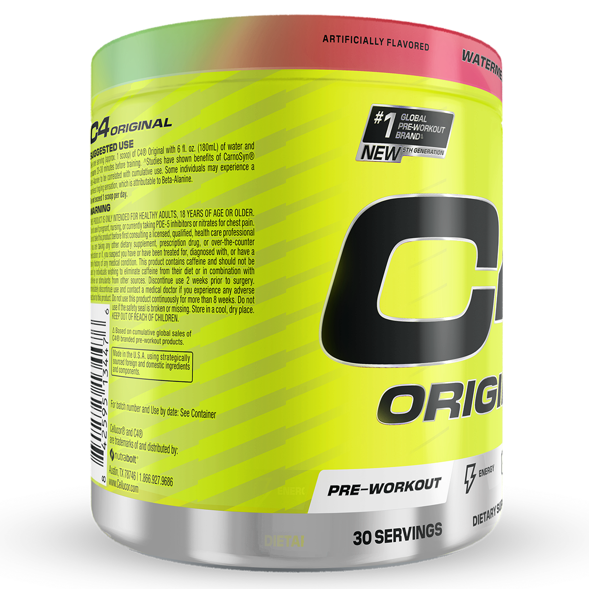 Cellucor C4 Original, Watermelon — side of pack