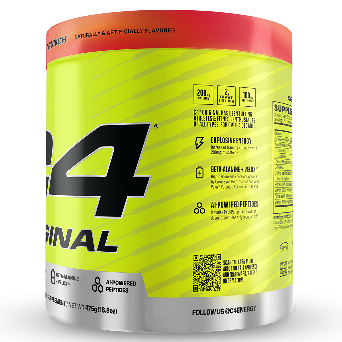 Cellucor C4 Original, Fruit Punch — side of pack