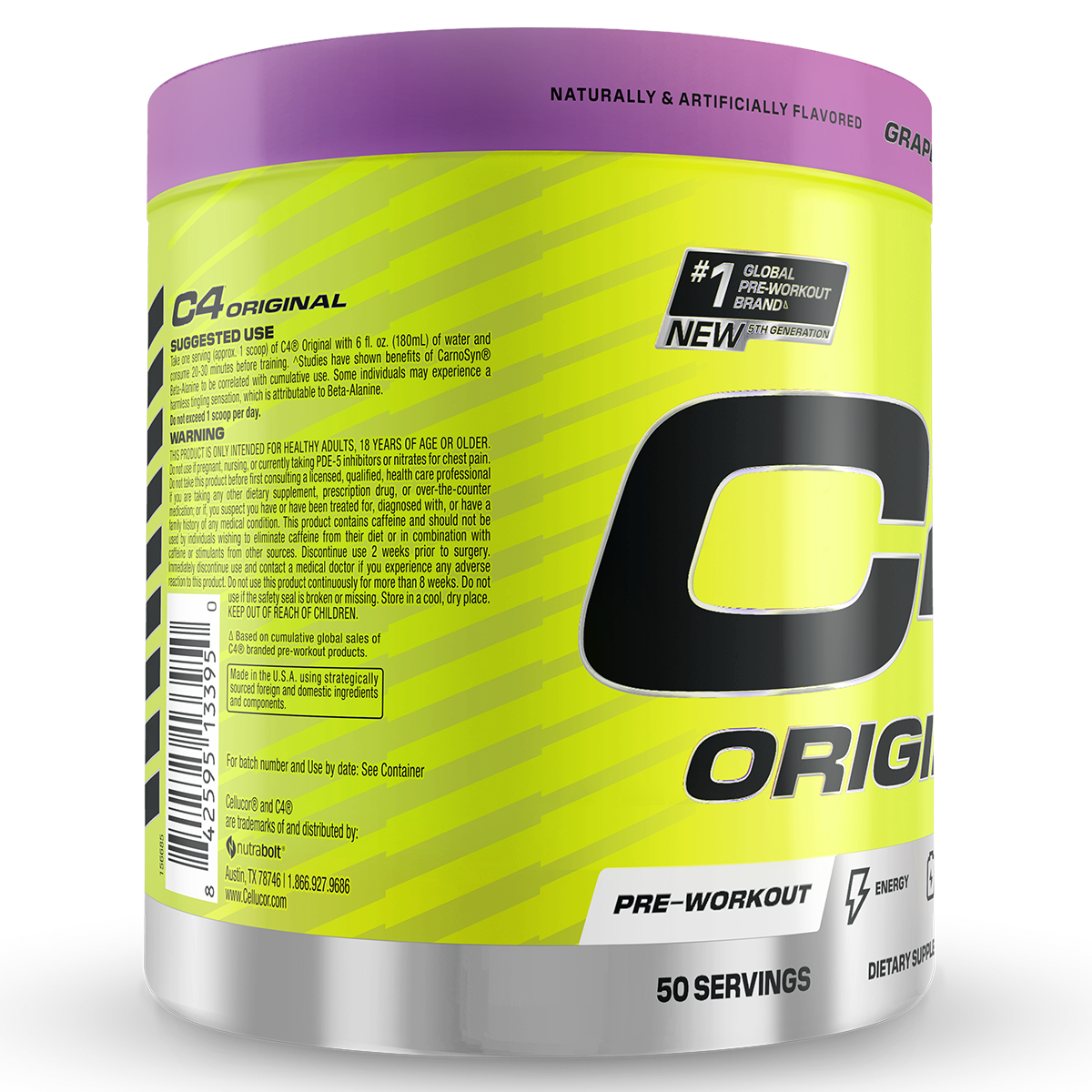 Cellucor C4 Original, Grape — side of pack