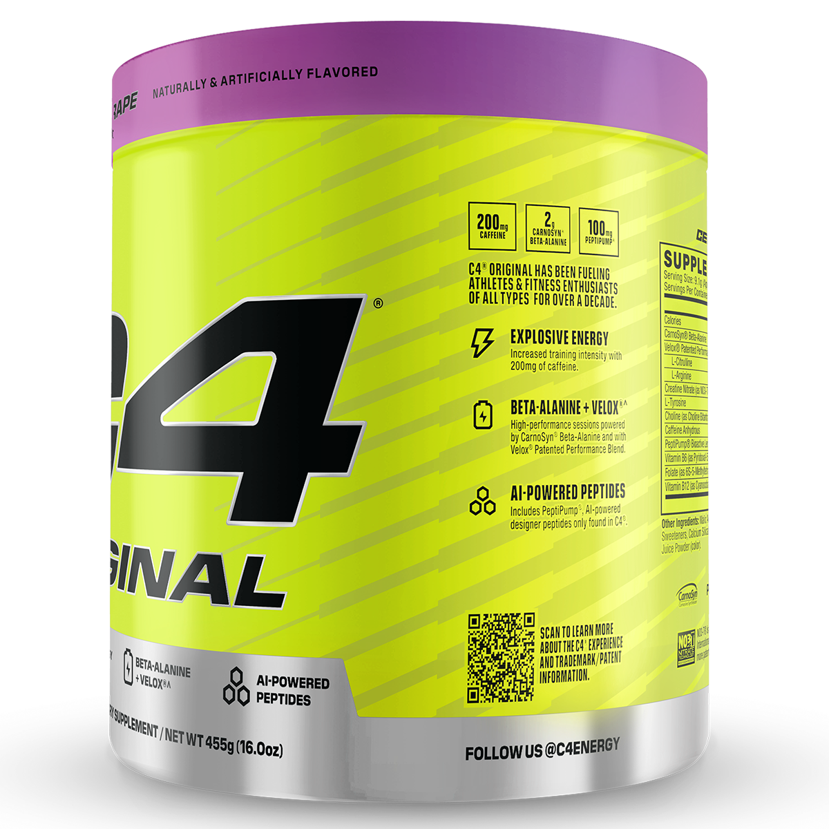 Cellucor C4 Original, Grape — side of pack