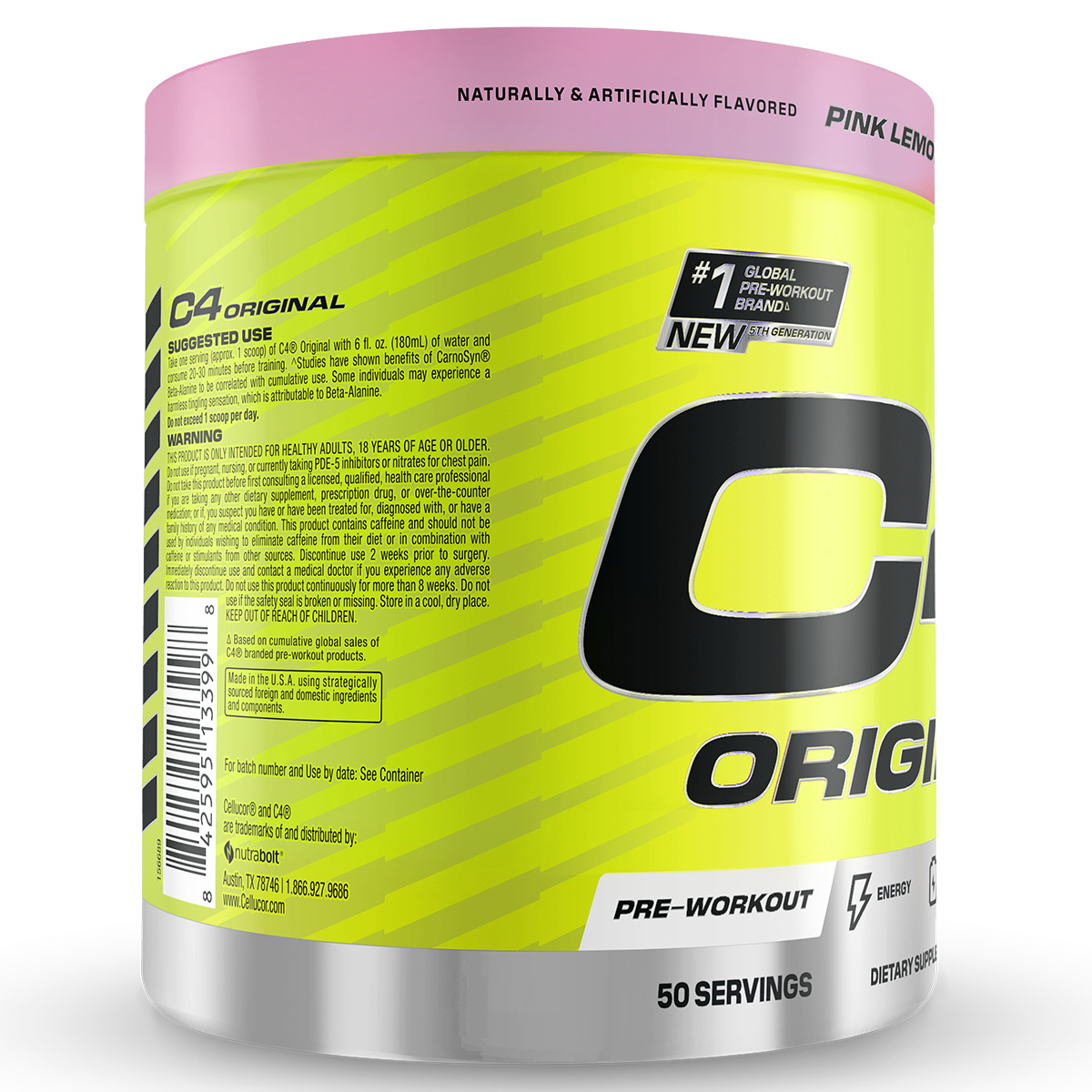 Cellucor C4 Original, Pink Lemonade — side of pack