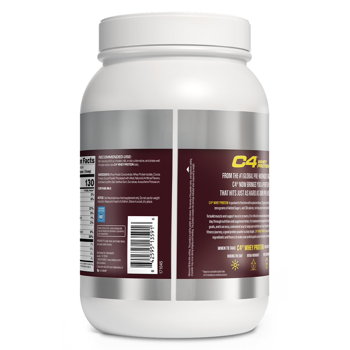 Cellucor Cellucor C4 Pro Whey 980g 1.13kg Hershey's hershey s choc back of pack