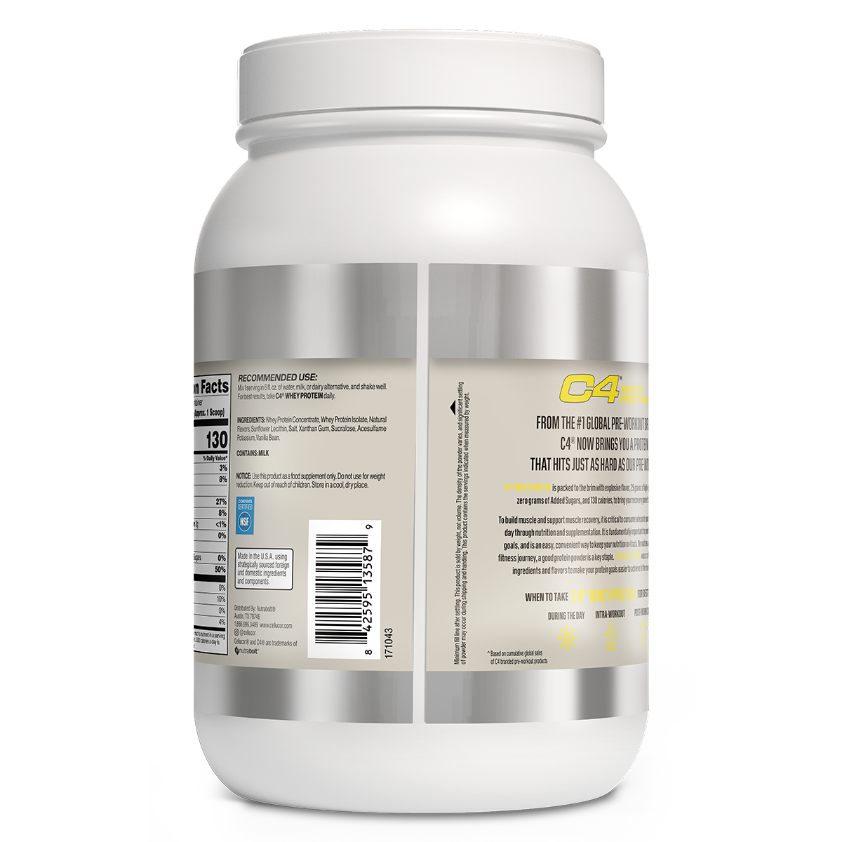 Cellucor C4 Pro Whey 980g 1.13kg Hershey's, Vanilla Bean — back of pack