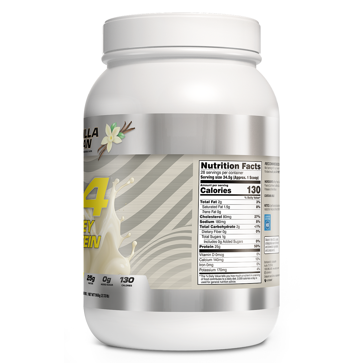 Cellucor C4 Pro Whey 980g 1.13kg Hershey's, Vanilla Bean — side of pack