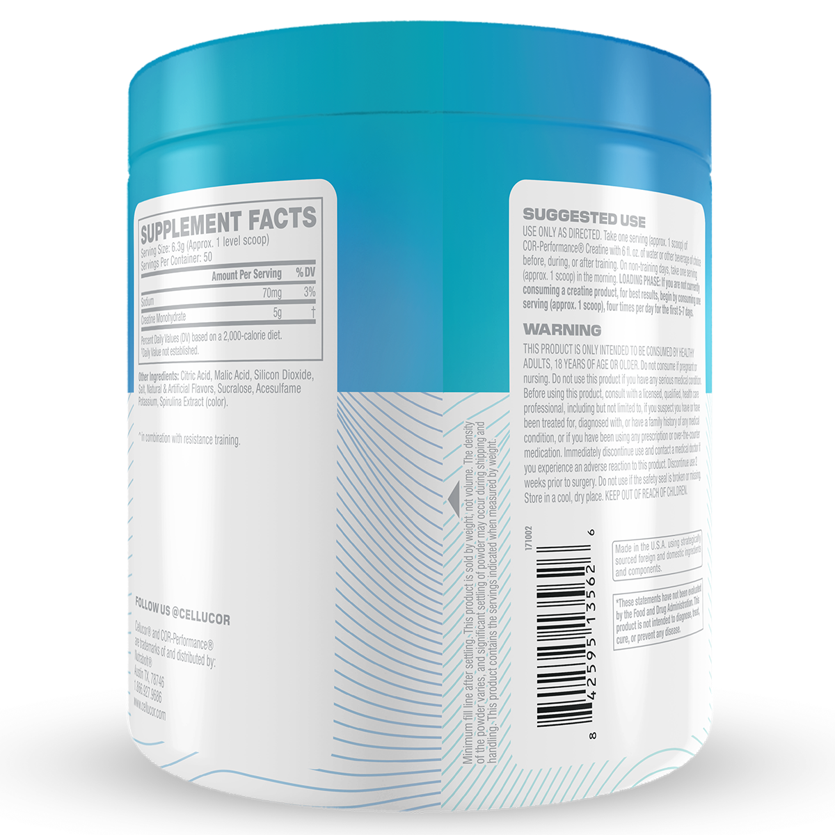 Cellucor Cellucor Cor Performance Creatine blue raspberry back of pack