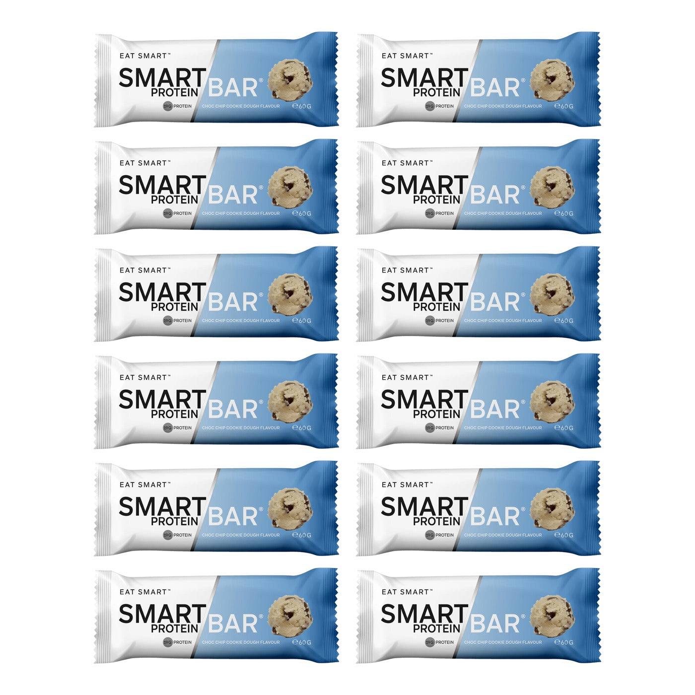 Smart Protein Bar 12-Pack Smart Bar - Chocolate Chip Cookie Dough, 720g (12 Serves) - 12 pack