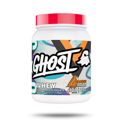 Ghost Clear Whey Isolate whey protein powder, Orange Cream powder, 640g, NZ Supps
